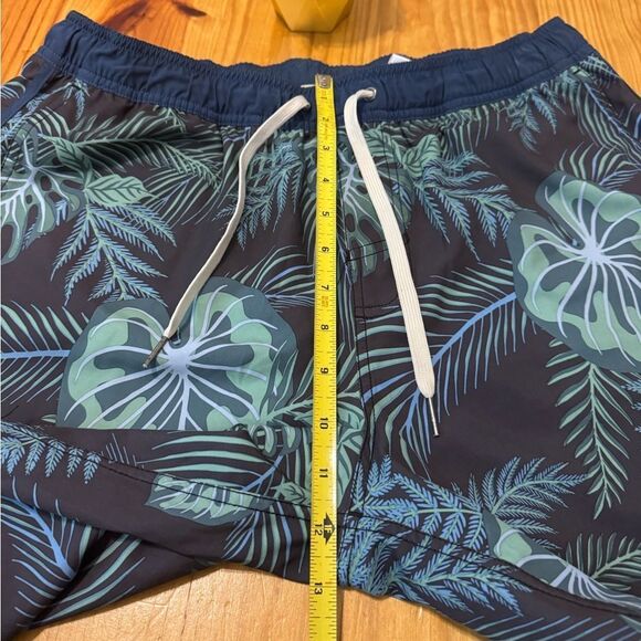FAIR HARBOR Floral Palm Brown/Green Swim Trunks Board Shorts Men’s SIZE LRG - Picture 7 of 10